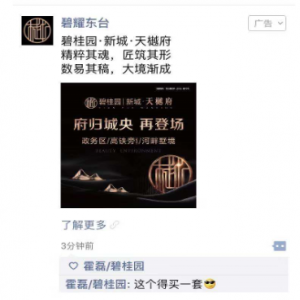 東臺碧桂園  朋友圈廣告